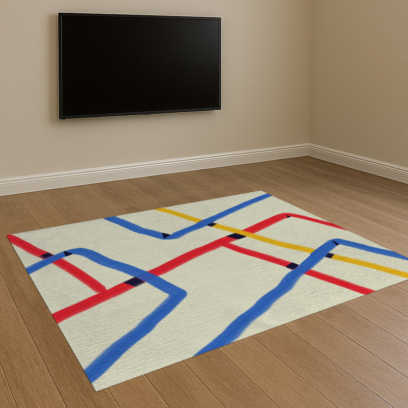 Geometric Area Rug, Runner 70 x 140 cm
