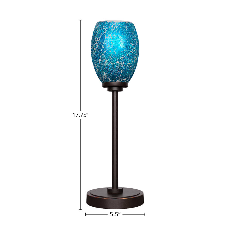 Aneka Accent Lamp Shown With 5" Turquoise Fusion Glass, Turquoise, Dark Granite