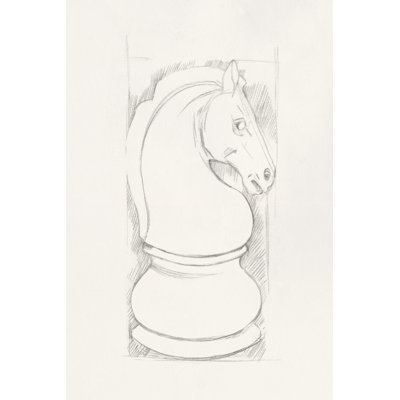 Chess Set Sketch III by Emma Caroline - Wrapped Canvas Print