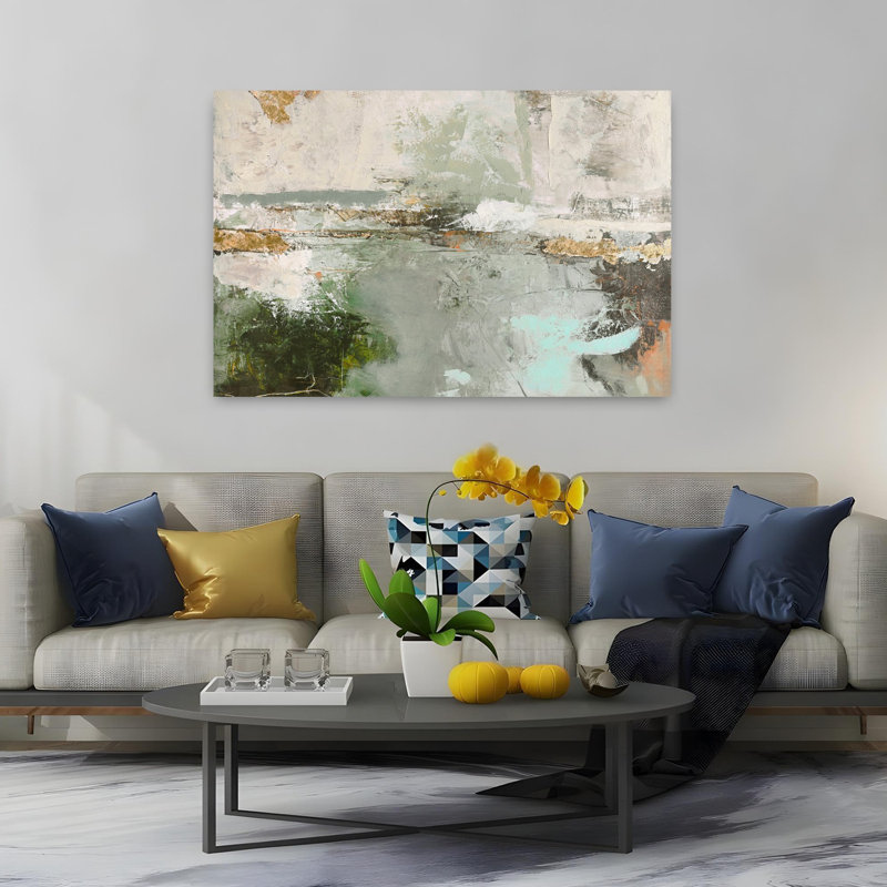 Hillside 2023, art contemporain abstrait, H 40 po x l 60 po