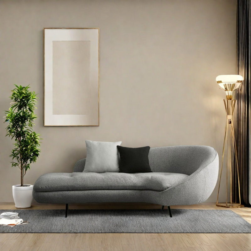 Chaise en bois massif exquise et confortable, Orienté à droite, Gris clair