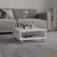 Table basse Chiniak, 1 tablette, 4 pieds, blanc, salon-1453160972