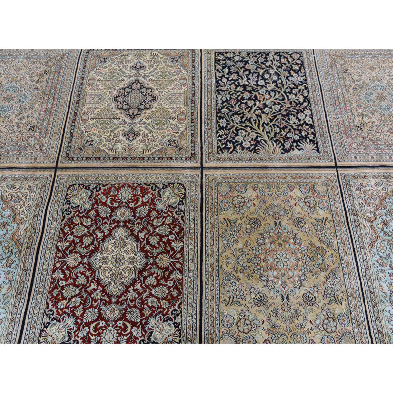 Tapis à main one-of-kind-noué la 2010 beige 12 pi x 17 pi 4 po zone de soie Cresswell