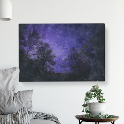 Purple Stars - Wrapped Canvas Painting