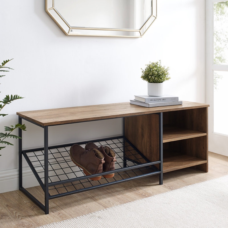 Banc de rangement pour chaussures Kleist, Chêne rustique