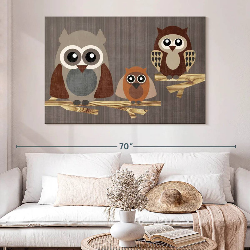 Three Owls, 34" H x 51" W