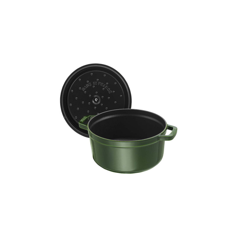 Staub Green Enameled Cast Iron 2.75-qt Round Cocotte