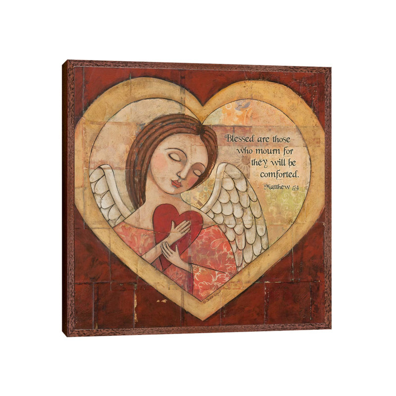 He First Loved Us Mourn by Teresa Kogut - Painting on Canvas, Classic Brown Wood Framed, 66.04 cm H x 66.04 cm W