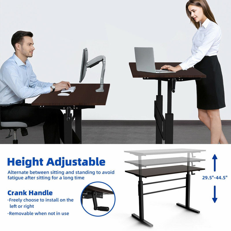 Bureau debout à hauteur ajustable Beauton, Espresso