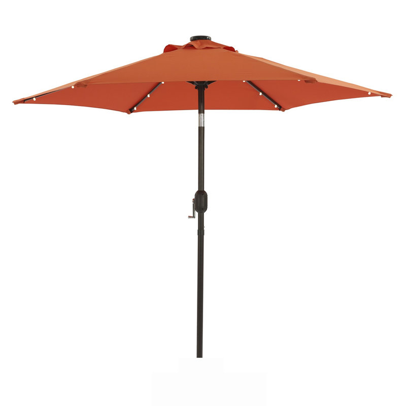 Parasol de marché lumineux 7,5 pi Atanase, Orange, H 84 po x l 86,6 po x P 86,6 po