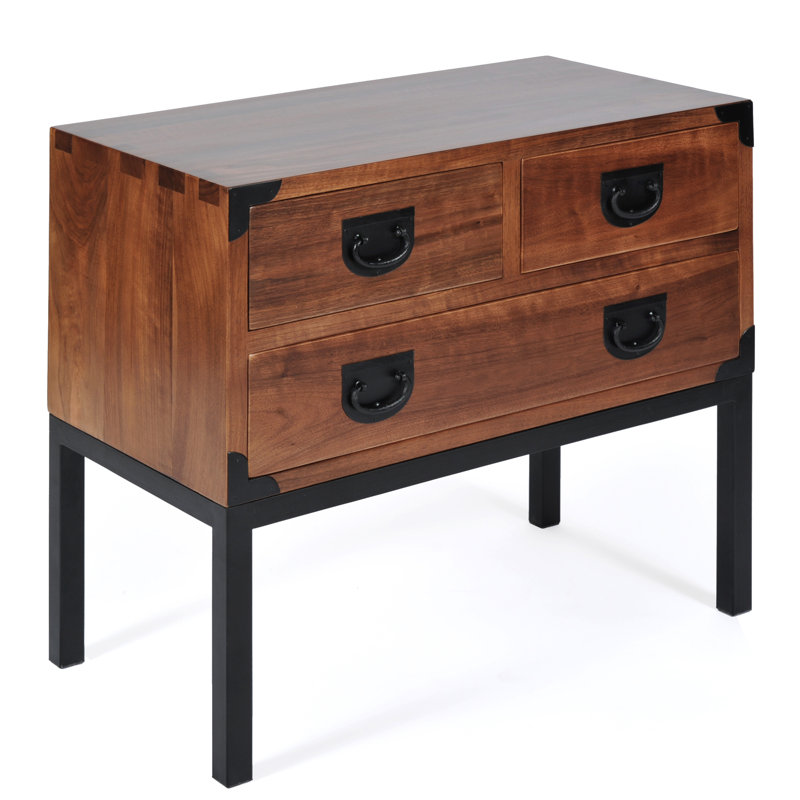 Kobe Solid Walnut Nightstand, Medium Walnut