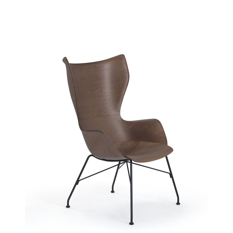 K/Wood Lounge Chair, Ash Dark Wood with Black