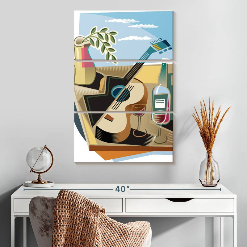 Abarca, guitare et vin, H 32 po x l 20 po