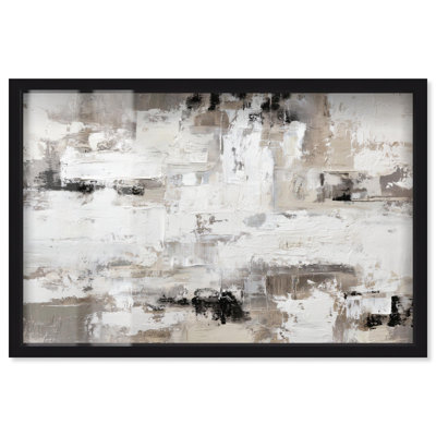 Art mural moderne en béton abstrait I Shadowbox Print par Art Remedy, cadre noir, 55 x 37