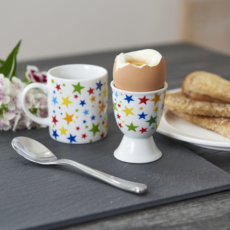 KitchenCraft Brights Stars Porcelain Egg Cups