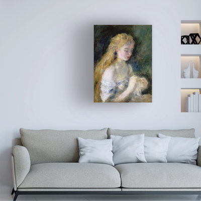 Marcus Jules Girl Crocheting Canvas Art