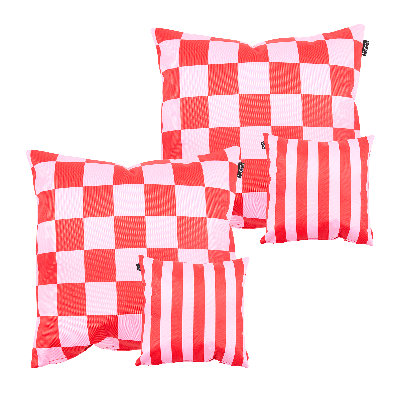Checkerboard & Stripe Indoor-Outdoor Cushions