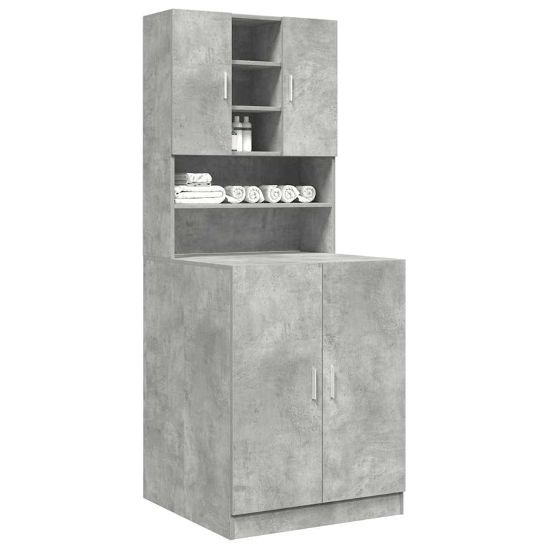 Engineered Wood Bathroom Cabinet, Concrete Grey