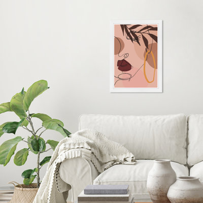 People and Portraits The Tropical Lady Modern & Contemporary Pink Paper Wall Art Print -  Ivy Bronx, F3263BE7D8494C799728F732831B3C2F