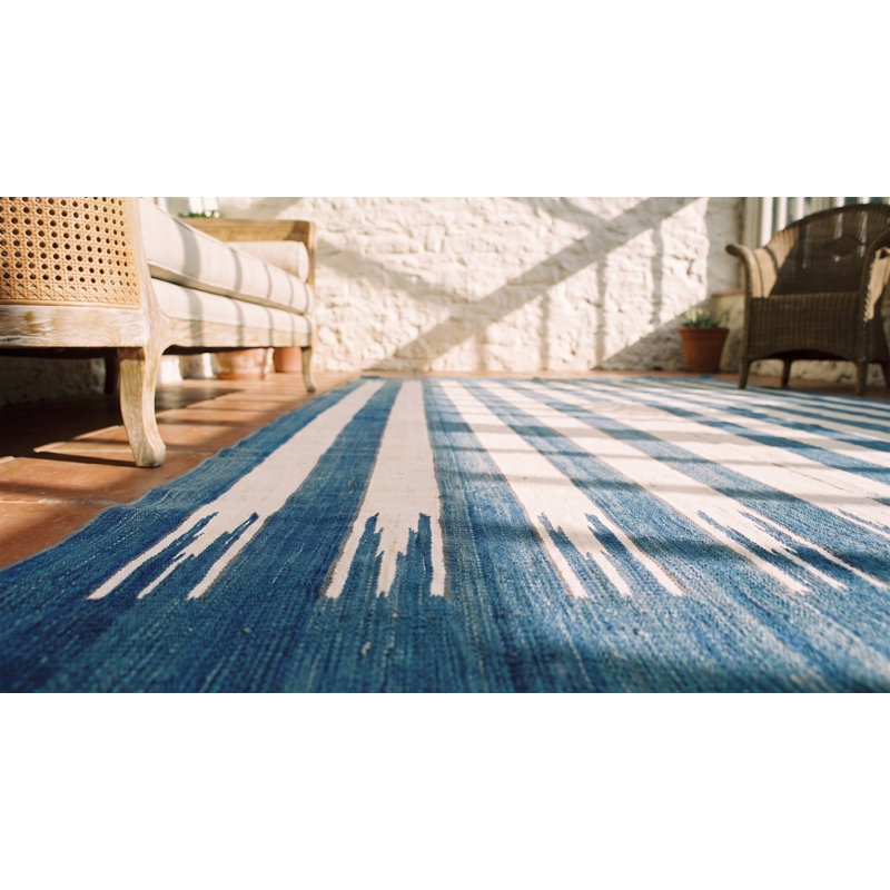 Charming Antique Dhurrie Striped Rug from India