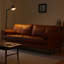 Causeuse coussin orange en cuir véritable-1317101970