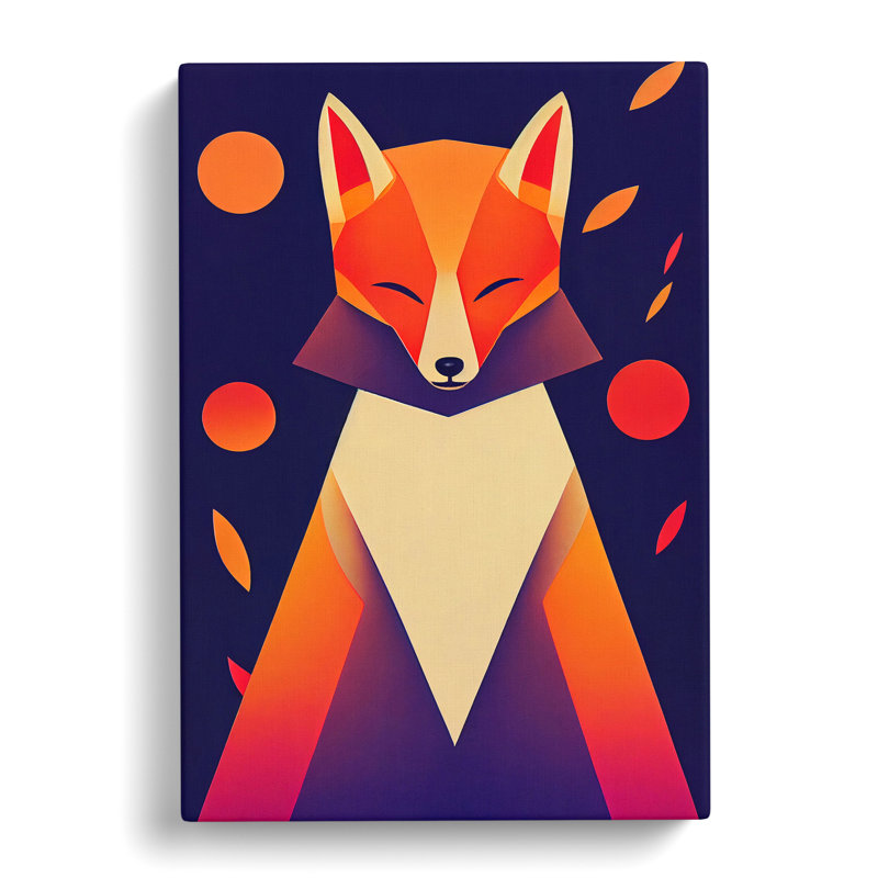 Fox Japanese - Wrapped Canvas, 50cm H x 35cm W x 3cm D