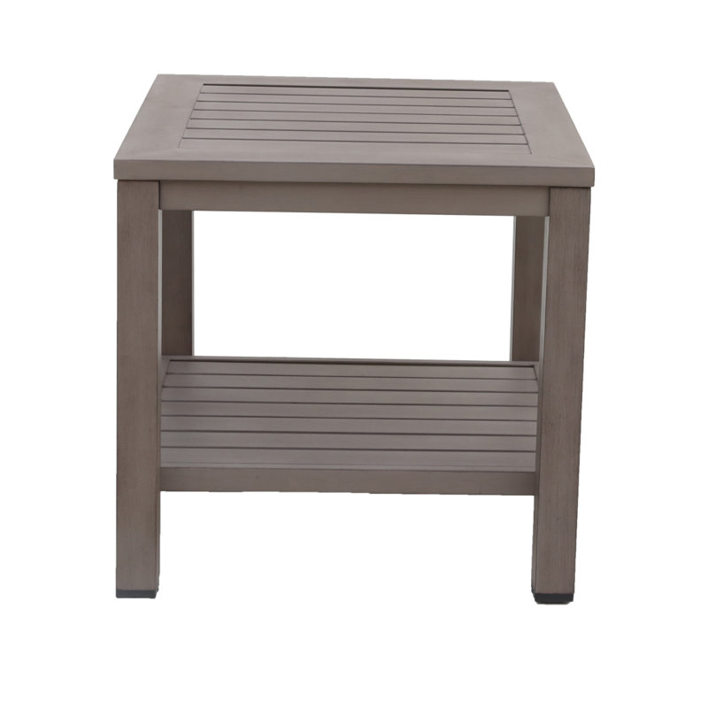 Table de bout en aluminium avec tablette