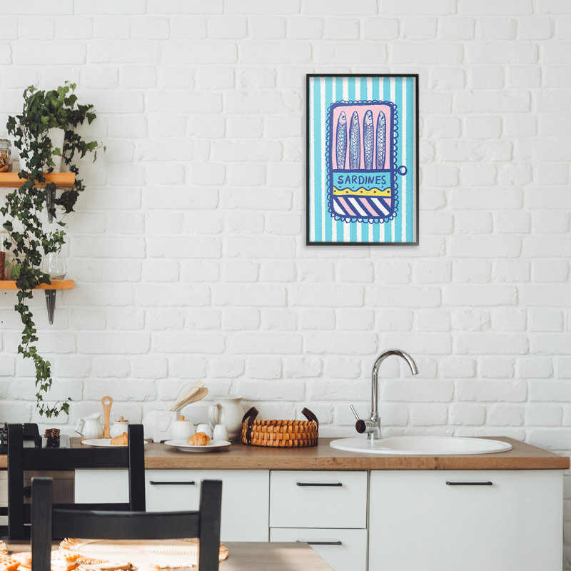 Pastel et rayures sardines, estampe numérique, design par Florentina Dolci, H 18 po x l 12 po
