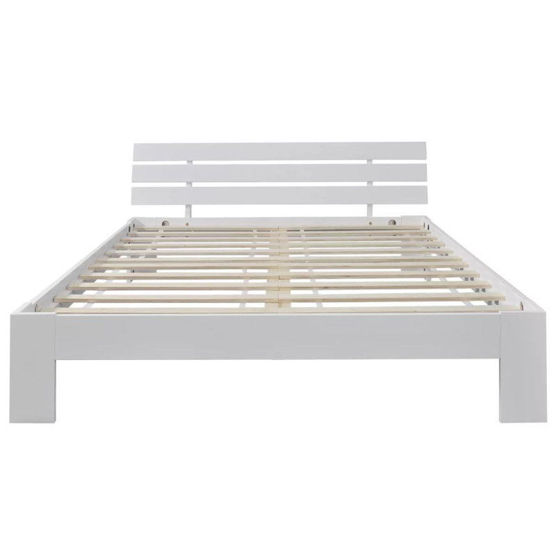 vidaXL Bed Frame Solid Pinewood, White, Super King (6')