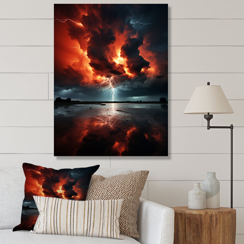 Laveya Orange Storms Thunderous Silence II, reproduction d'art sur toile, H 20 po x l 12 po x P 1 po, Toile tendue