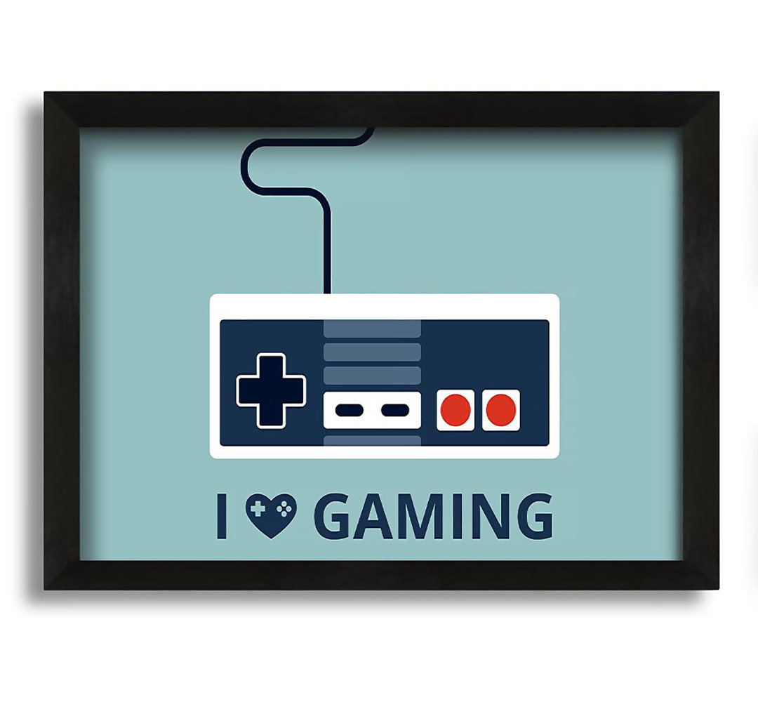 Gerahmtes Leinwandbild I Love Gaming