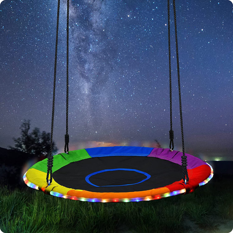 Klo Kick 40 inch Saucer Tree Swing with LED Lights, 2 Tree Hanging Straps &  Reviews - Wayfair Canada