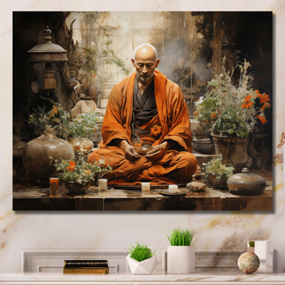 «China Monks Meditation» sur impression sur toile