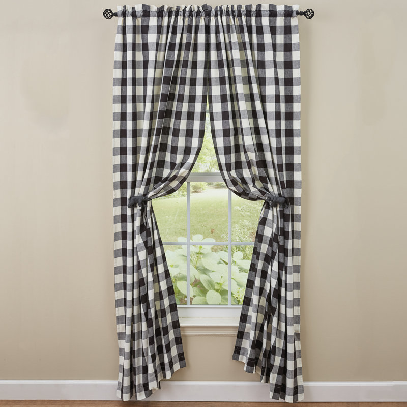 Codie-Leigh Cotton Room Darkening Curtain Pair, Black/Cream