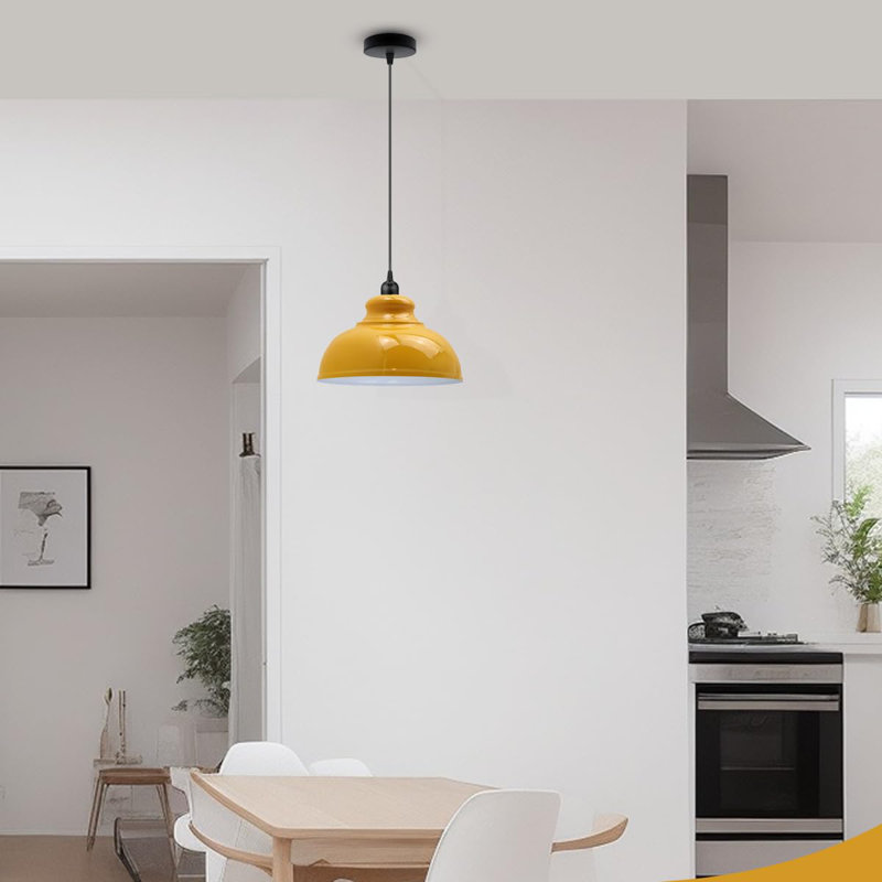 Reich 1 - Light Dome Pendant, 124cm H x 30cm W x 30cm D, Gloss Yellow