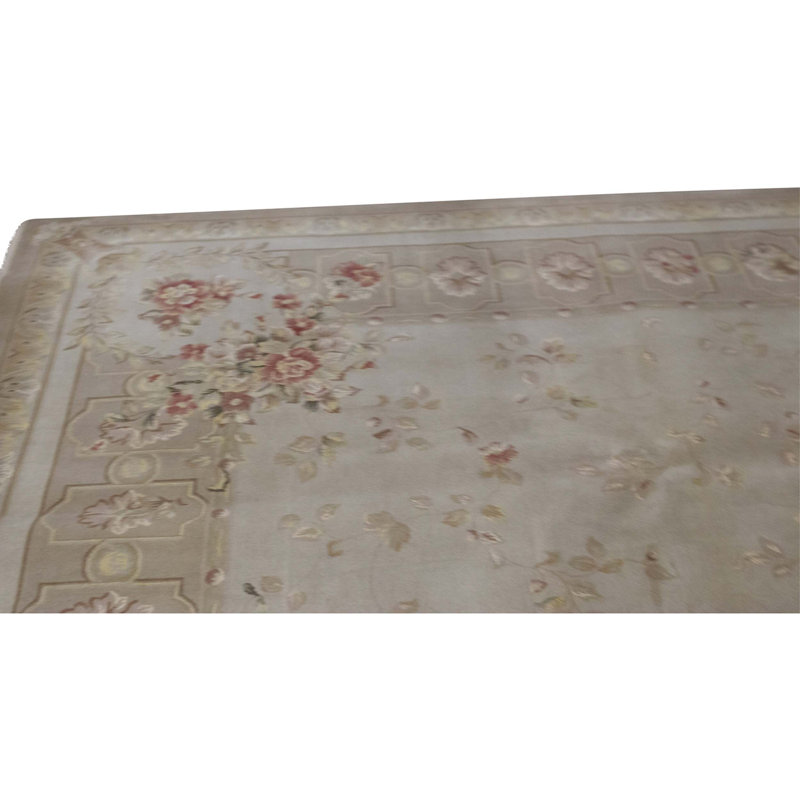 High-Quality Hand-Knotted Beige Area Rug