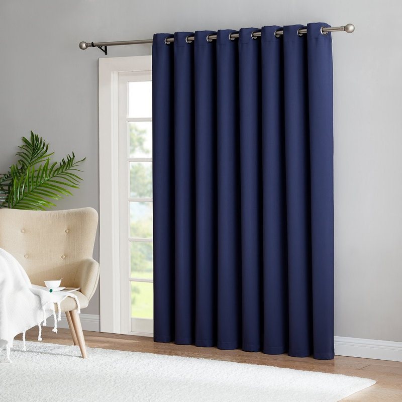 Très large rideau obscurcissant NICOLE PATIOS, l 102 po x L 84 po, Bleu marine