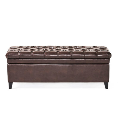 Rangement rectangulaire en similicuir brun - motif à losanges de 33,18 po de hauteur