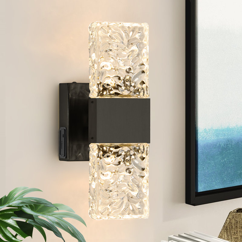 11.8" Rechargeable LED Dimmable Wall Sconce with Remote Control, Matte Black