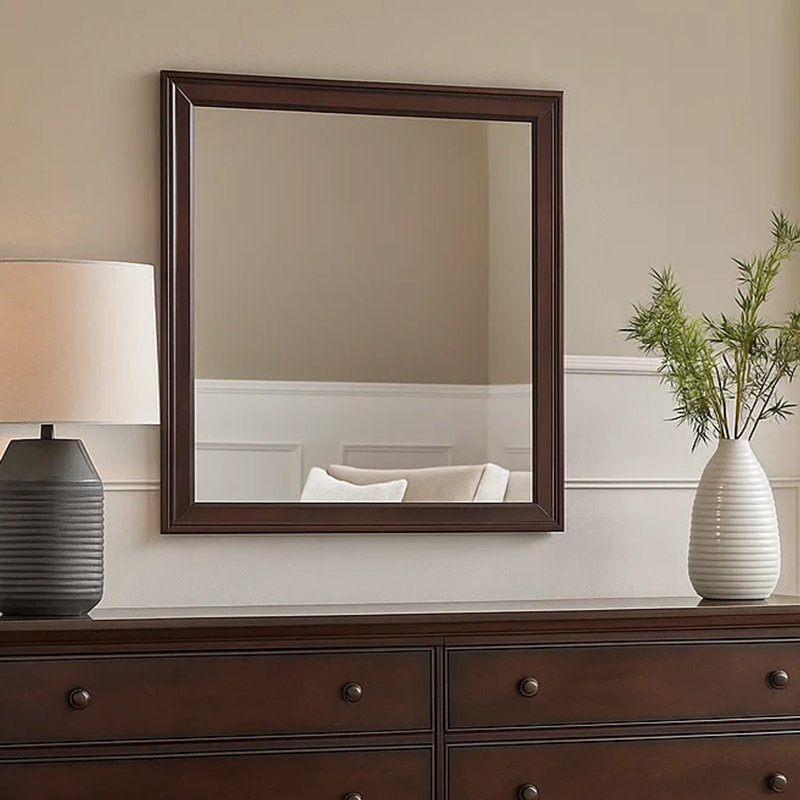 Miroir biseauté Joicy, Brun cerise / argent