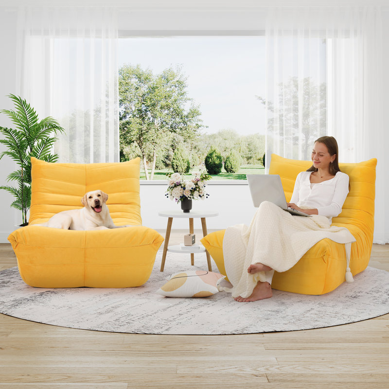 Daut Upholstered Accent Chair, Yellow