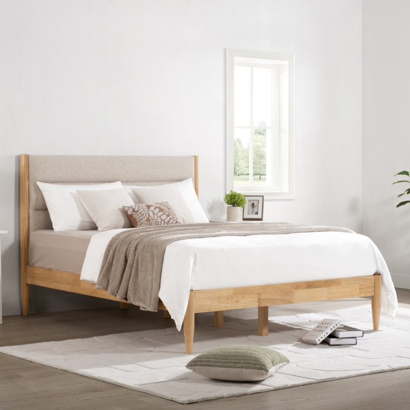 Base de lit tapissier Nasia, Grand, Avoine
