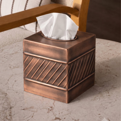 Wave Embossed Metal Tissue Box Cover