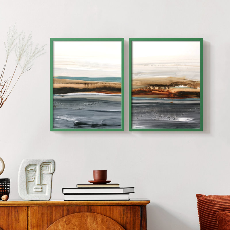 «Sienna Dunes I», reproduction encadrée de qualité supérieure - prête à être accrochée - aucun clou requis - aucun clou requis