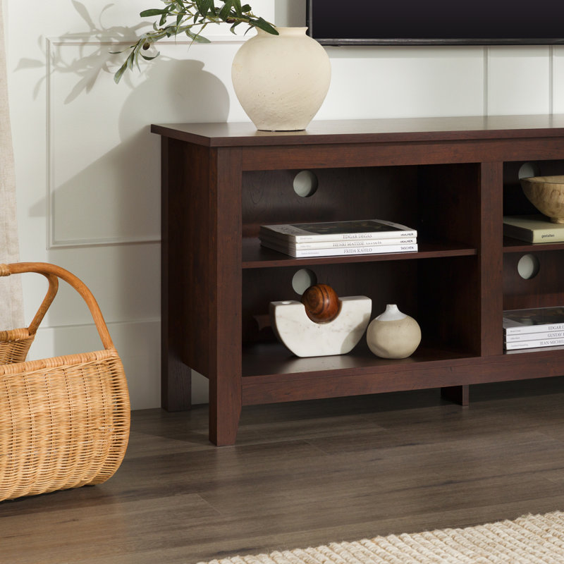 Sunbury Open Storage TV Stand, Traditional Brown, 58"