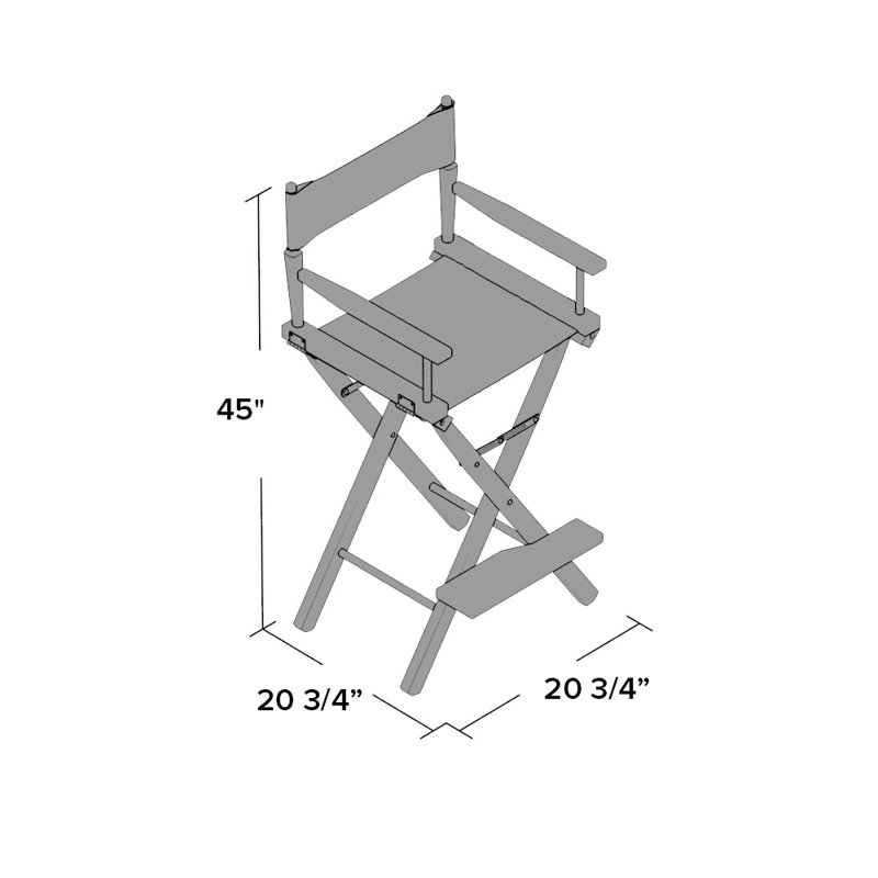 Craighead Folding Director Chair, White, 24"
