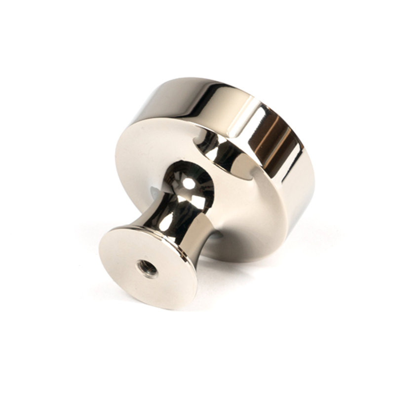 Matt Black Scully Cabinet Knob - 38Mm, 4 cm, Polished Nickel