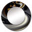 Abstract Spirals Decorative Wall Mirror, Gold Round Mirror, Printed Metal Art-160752420-187908850