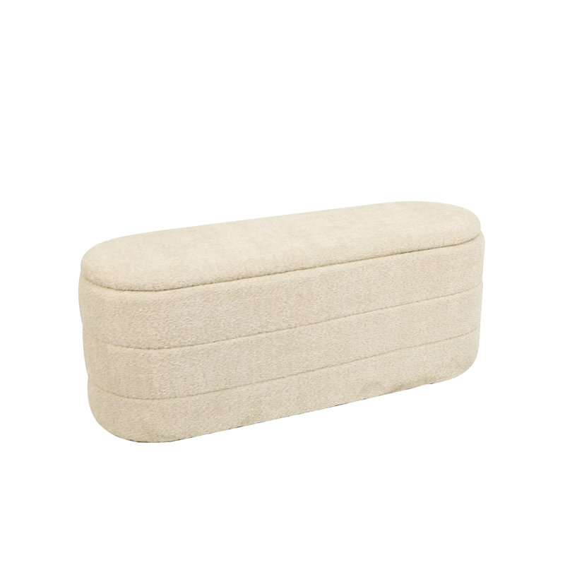 Cotton Upholstered Storage Bench