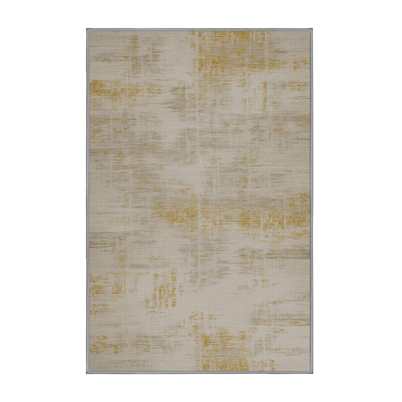 Tapis abstrait gris lavable à la machine, Rectangulaire 2 pi x 3 pi